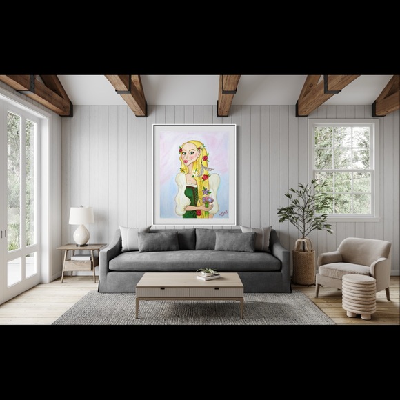 Fern Book Character Illustration Art Print Oil Painting Fantasy Medieval Peasant - Picture 7 of 8